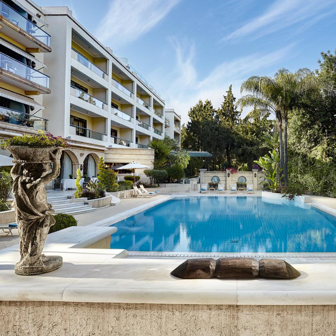 Rodos Park Hotel - A luxurious retreat in Rhodes, Greece, blending modern elegance with historic charm amidst lush surroundings.