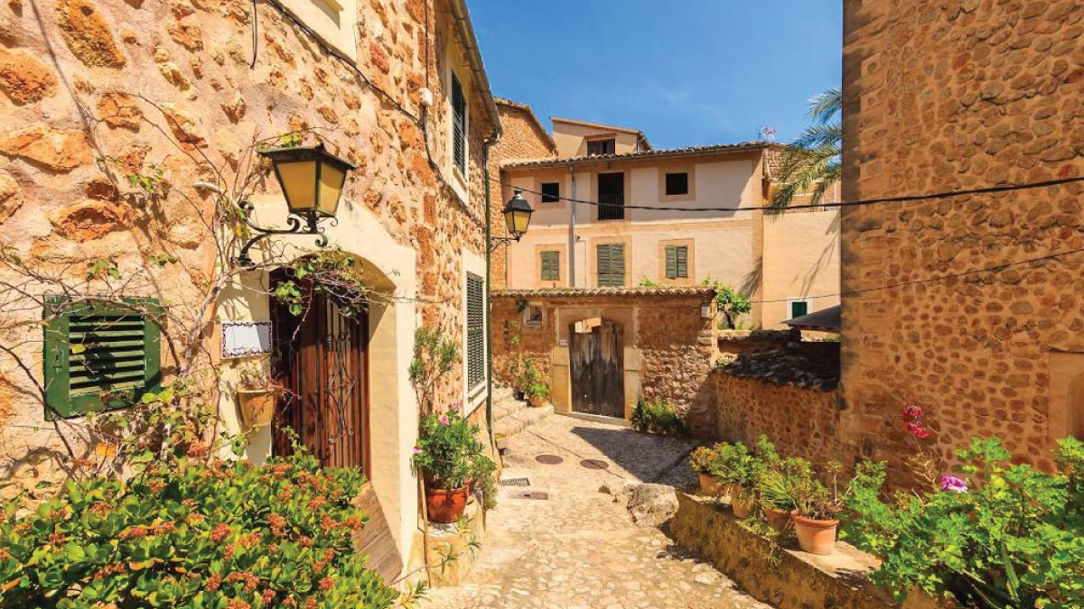 Fornalutx Town in Mallorca, Spain, captivating self-flying pilots with their own aircraft for a thrilling journey through Europe's charm and beauty.
