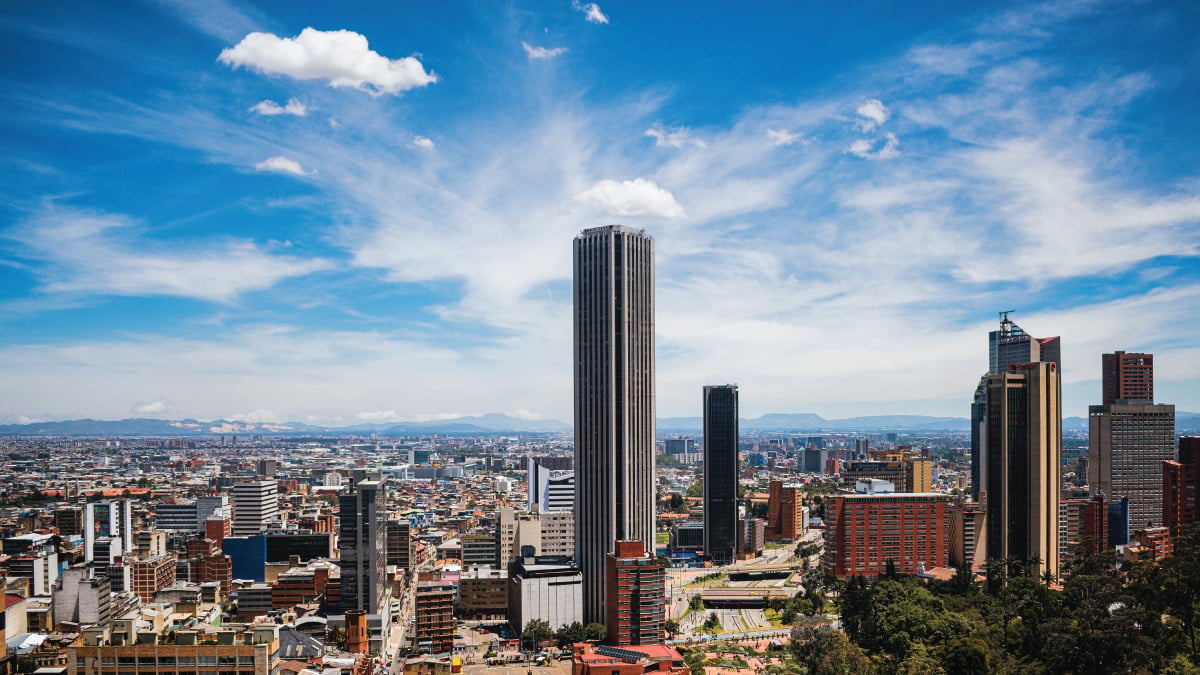 A striking view of Bogotá's dynamic skyline. For self-flying pilots seeking an exhilarating journey through South America, Bogotá beckons with its blend of modernity, cultural richness, and soaring opportunities amidst Colombia's vibrant capital.