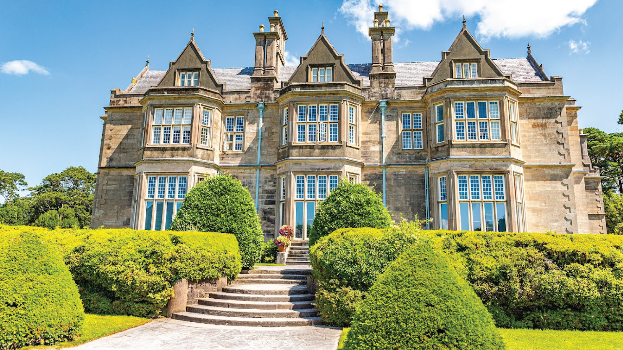 the historic Muckross House nestled in the lush landscapes of Kerry, Ireland, offering a glimpse into the country's storied past.