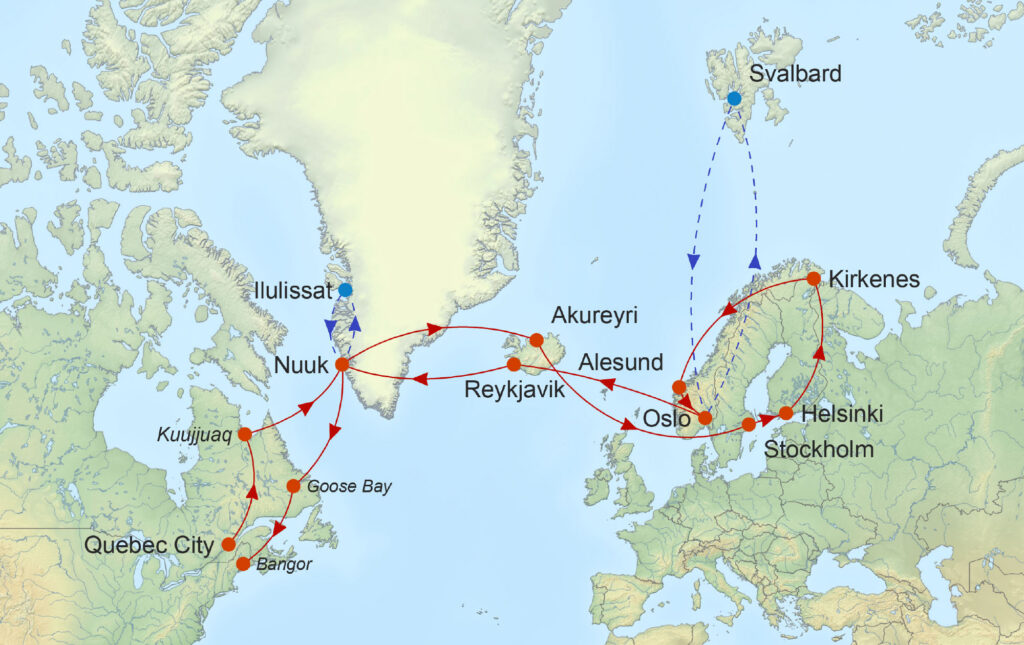 Map Journey to Nordic Europe