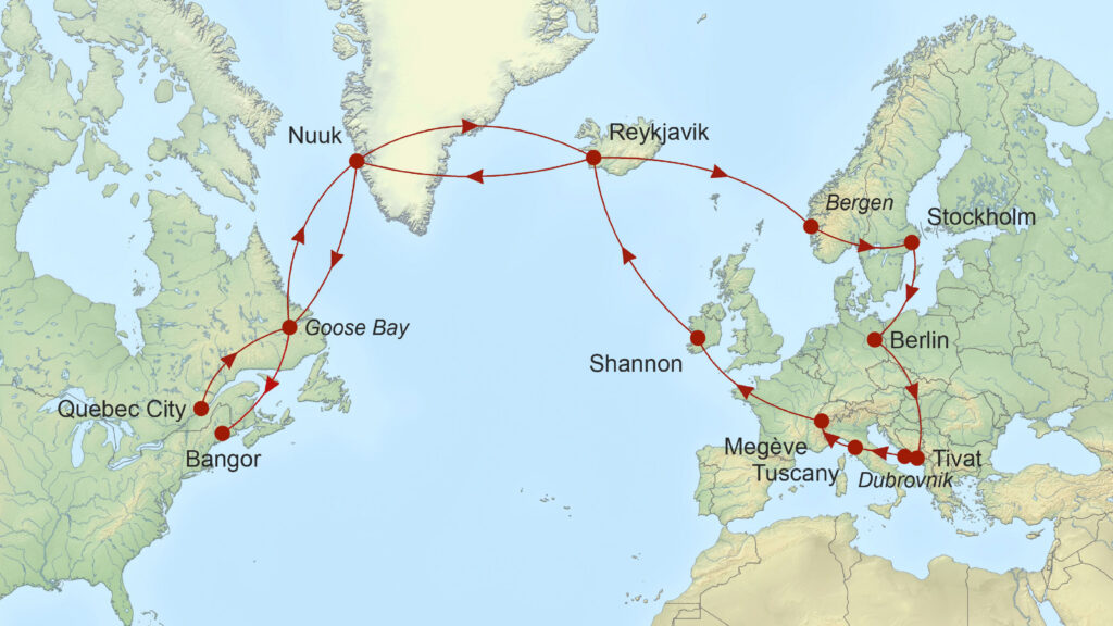 Map Journey to Europe