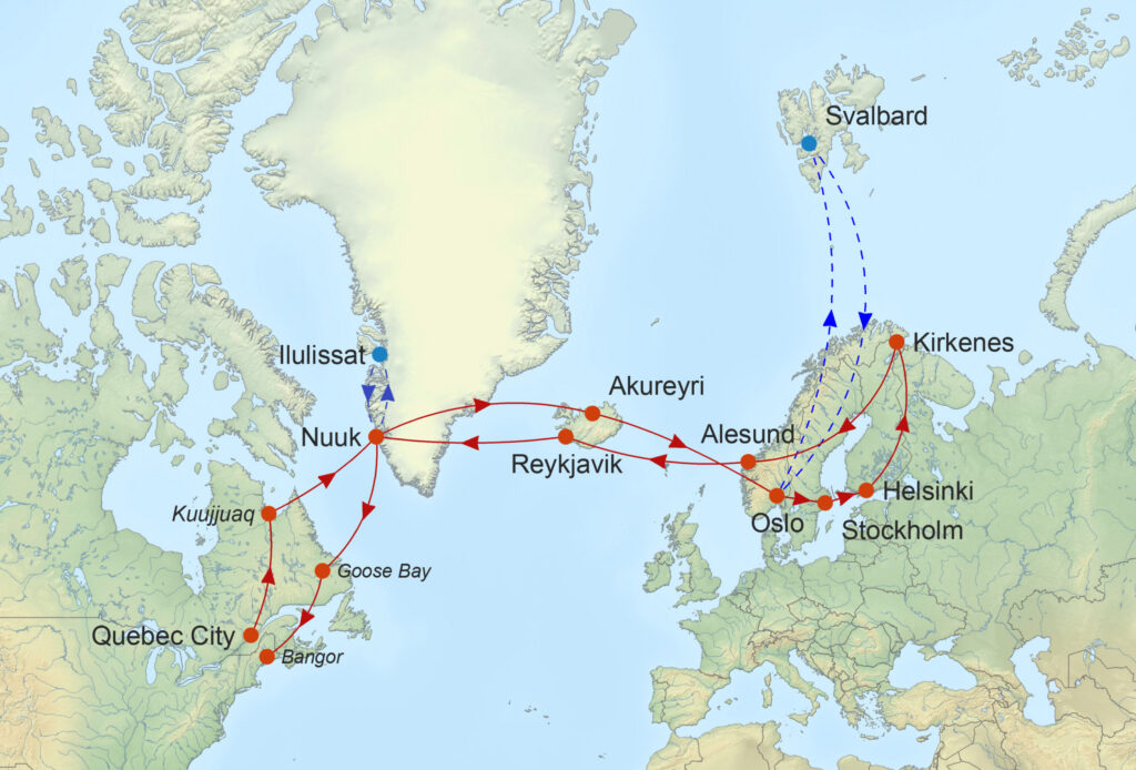 Map Journey to Nordic Europe