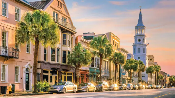 Charming streets lined with colorful historic homes.