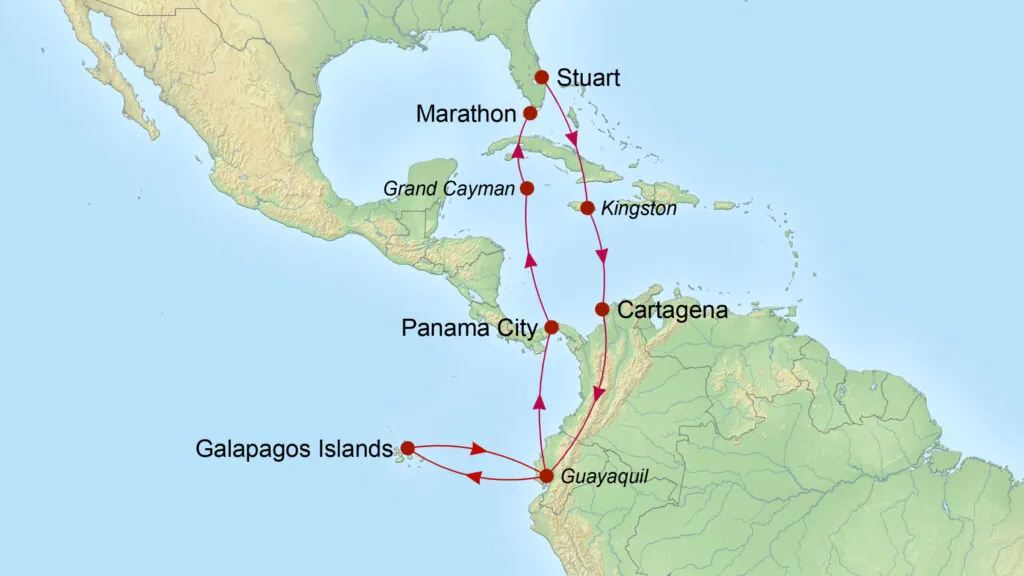 Map Journey to the Galapagos Islands