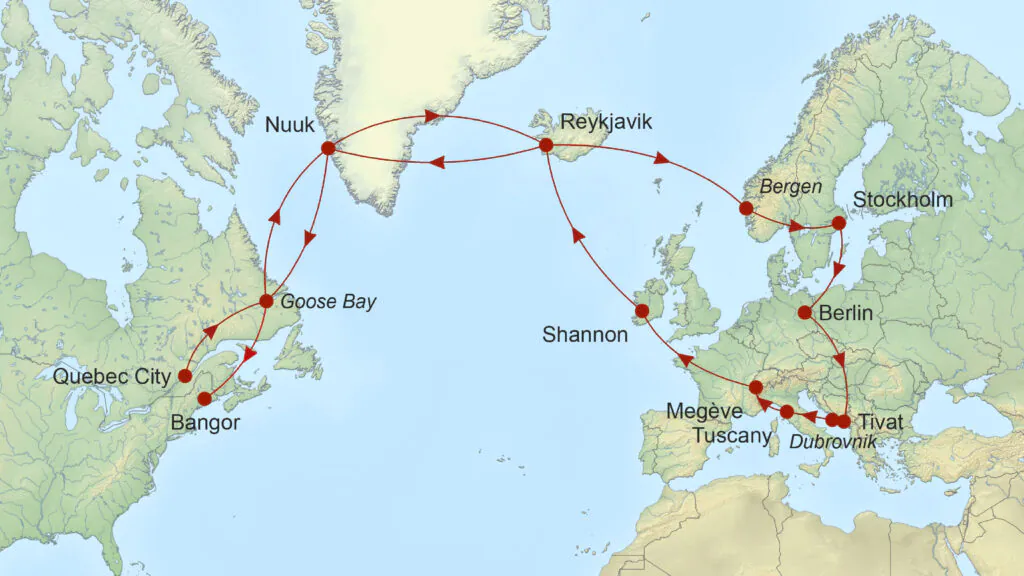 Map Journey to Europe